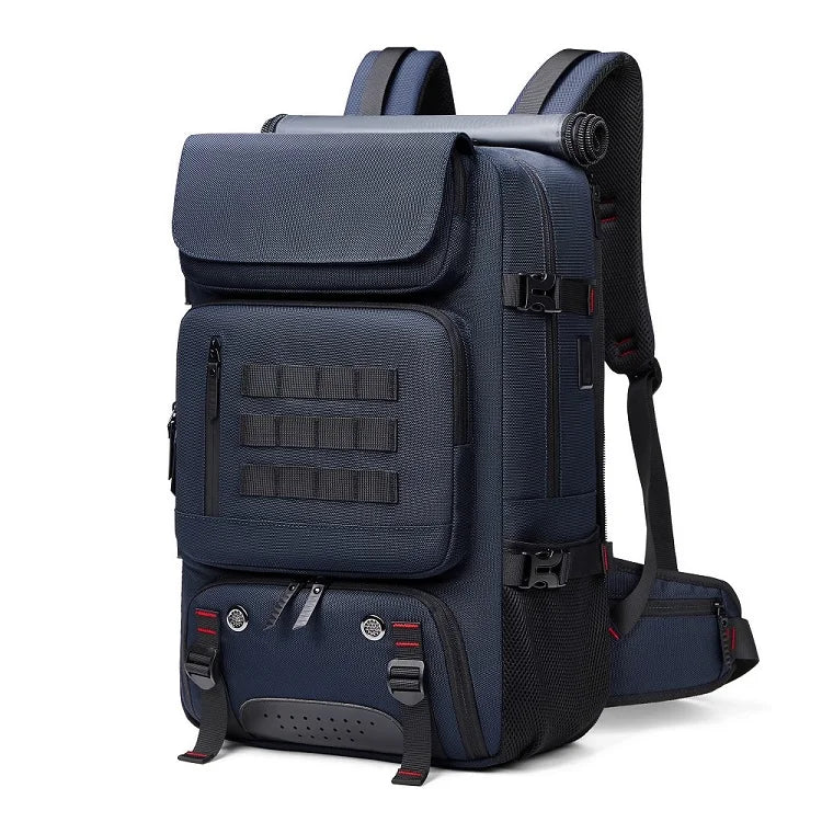 Men's Waterproof 50L Travel Laptop Backpack with Shoe Bag & USB