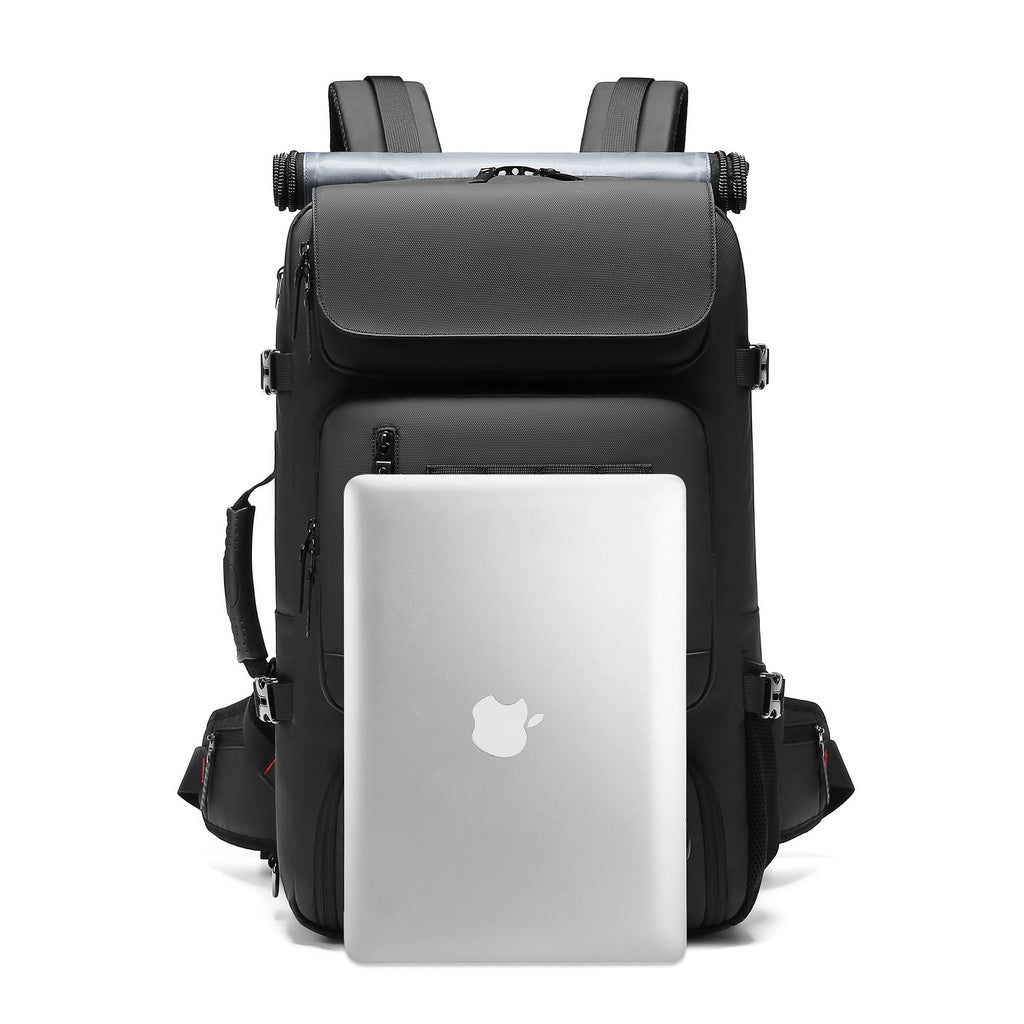 Men's Waterproof 50L Travel Laptop Backpack with Shoe Bag & USB